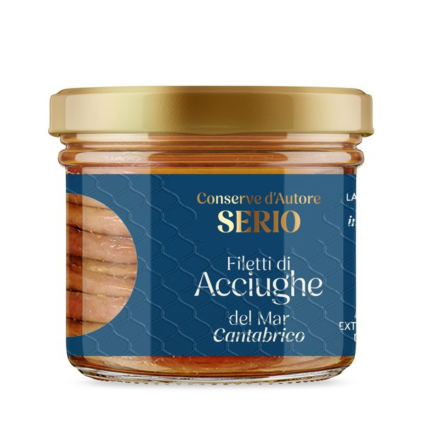 Filets d'anchois de la mer Cantabrique à l'huile d'olive extra vierge Serio